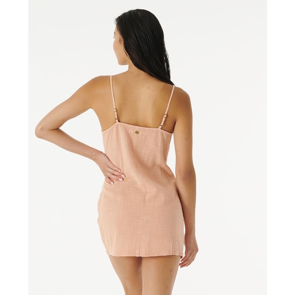 Rip Curl “Classic Surf Dress” coral spaghetti strap mini dress size small - Picture 5 of 8